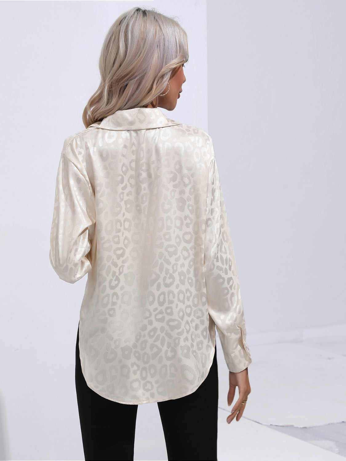 Printed Collared Neck Buttoned Shirt - The Goddess Galleries