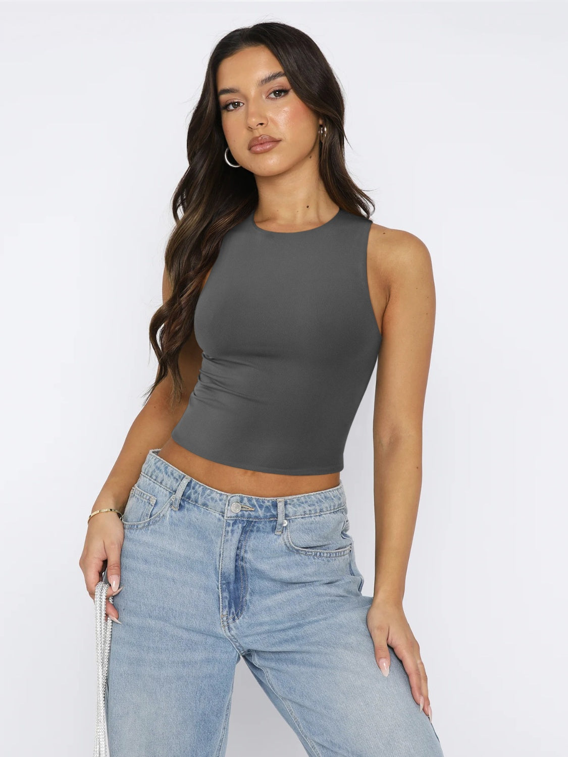 Round Neck Cropped Tank - The Goddess Galleries