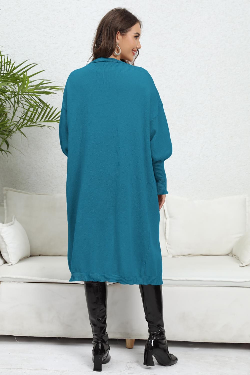 Open Front Dropped Shoulder Cardigan - The Goddess Galleries