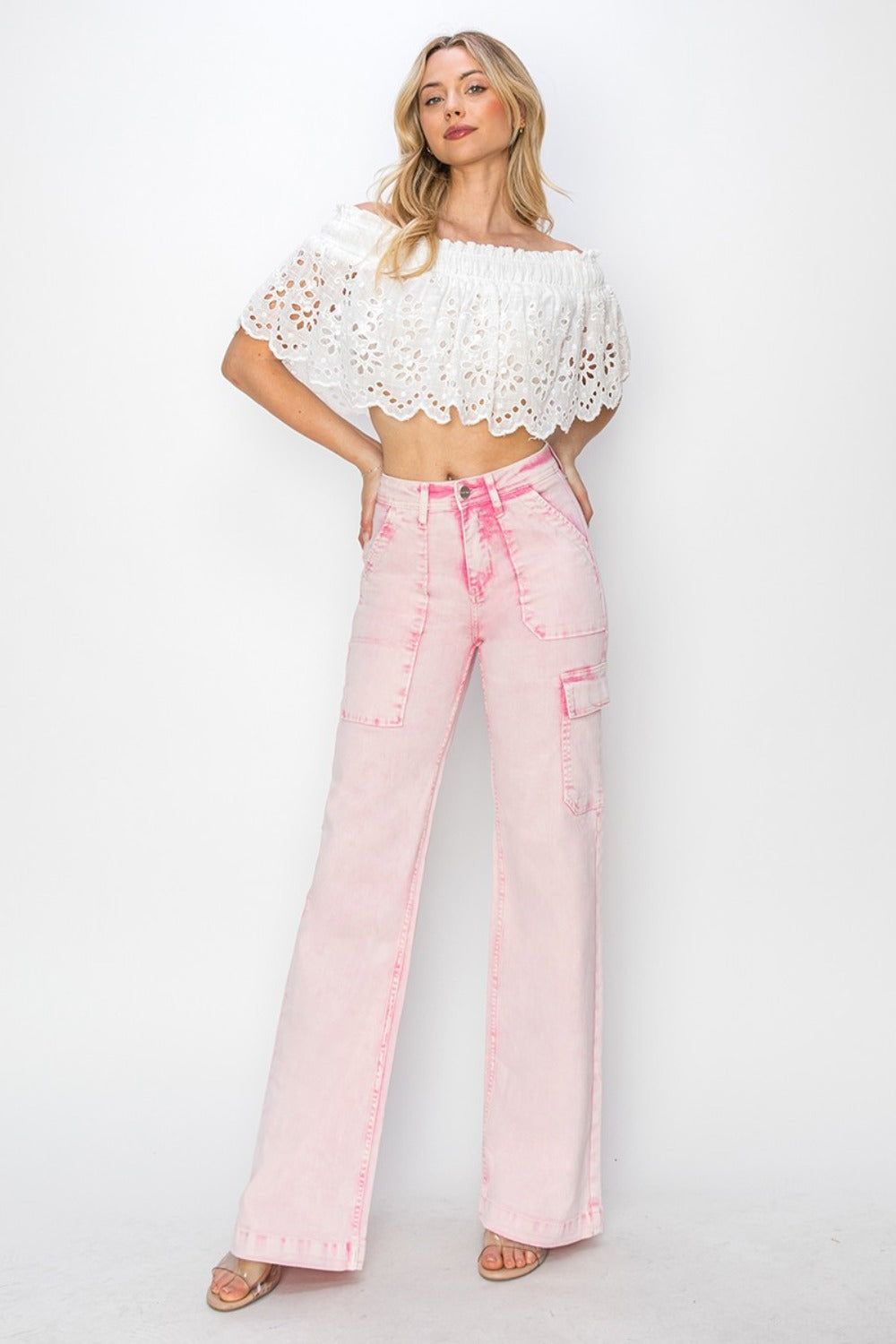 RISEN Full Size High Rise Cargo Pocket Jeans - The Goddess Galleries