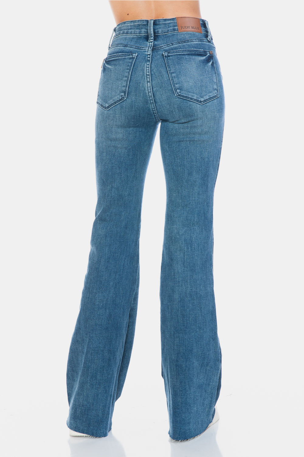 Judy Blue Full Size Tummy Control Cut Hem Flare Jeans - The Goddess Galleries