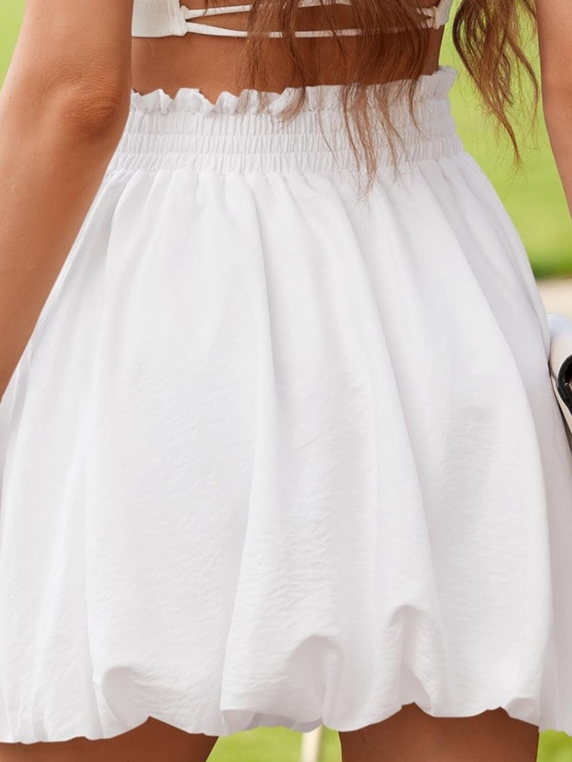 Frill Smocked Mini Skirt - The Goddess Galleries