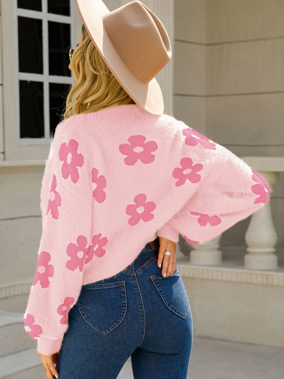 Angel Wings Flower Open Front Long Sleeve Cardigan - The Goddess Galleries