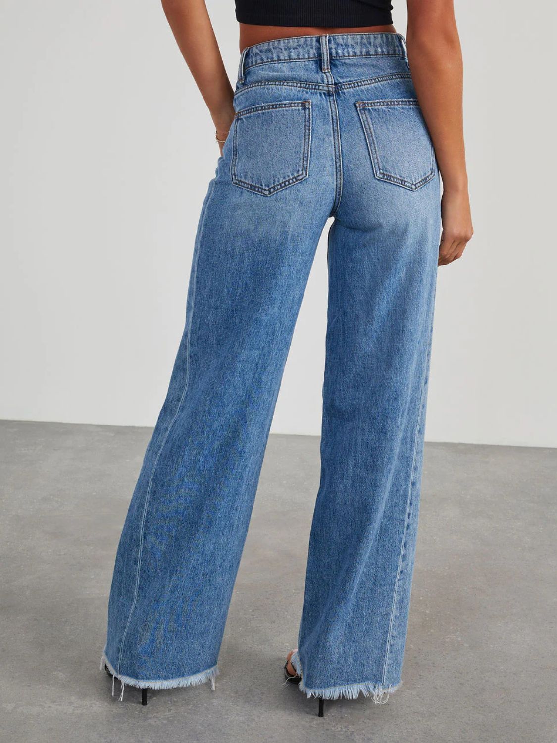 Raw Hem Wide Leg Jeans - The Goddess Galleries