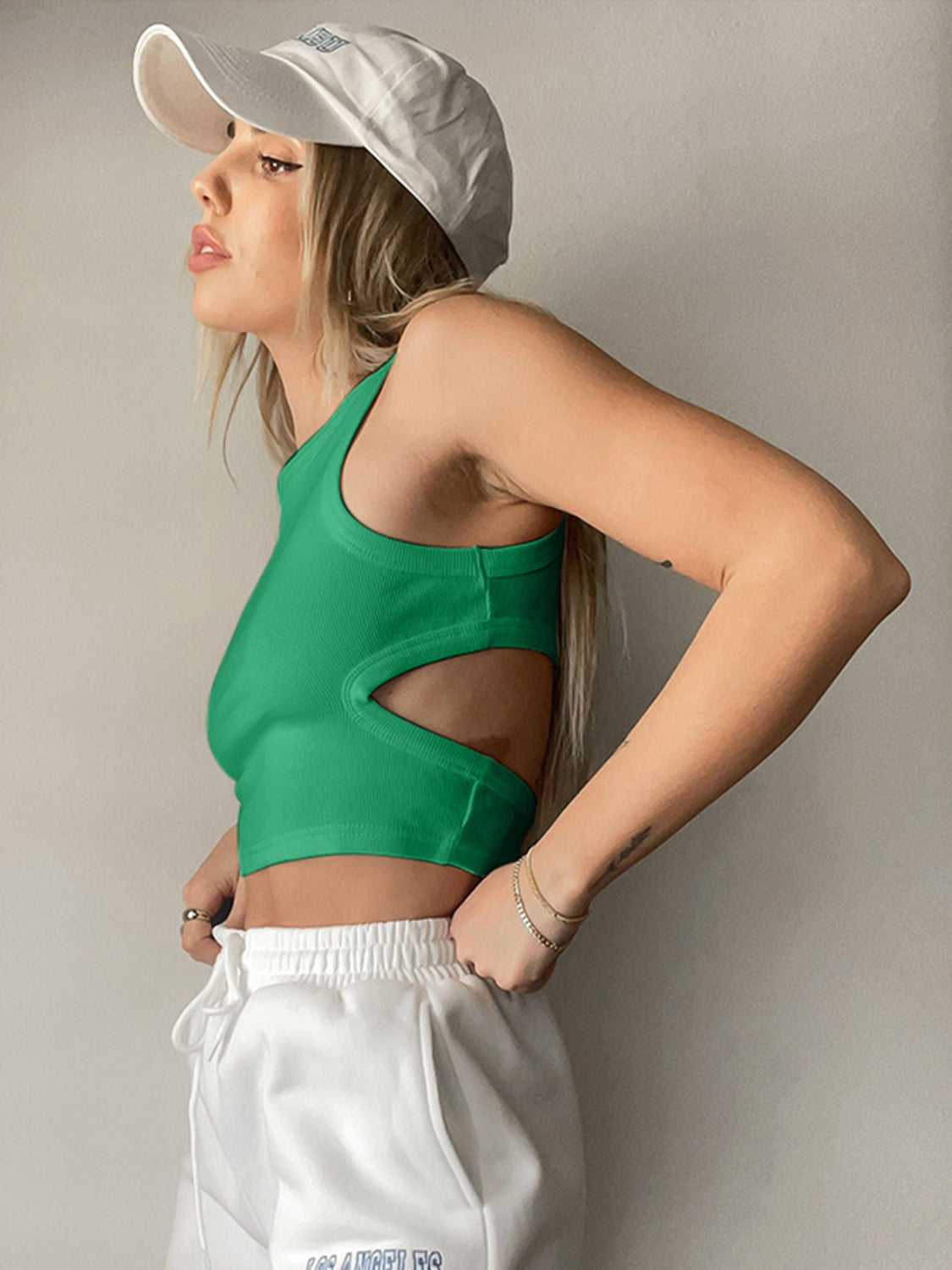 Cutout Round Neck Tank - The Goddess Galleries