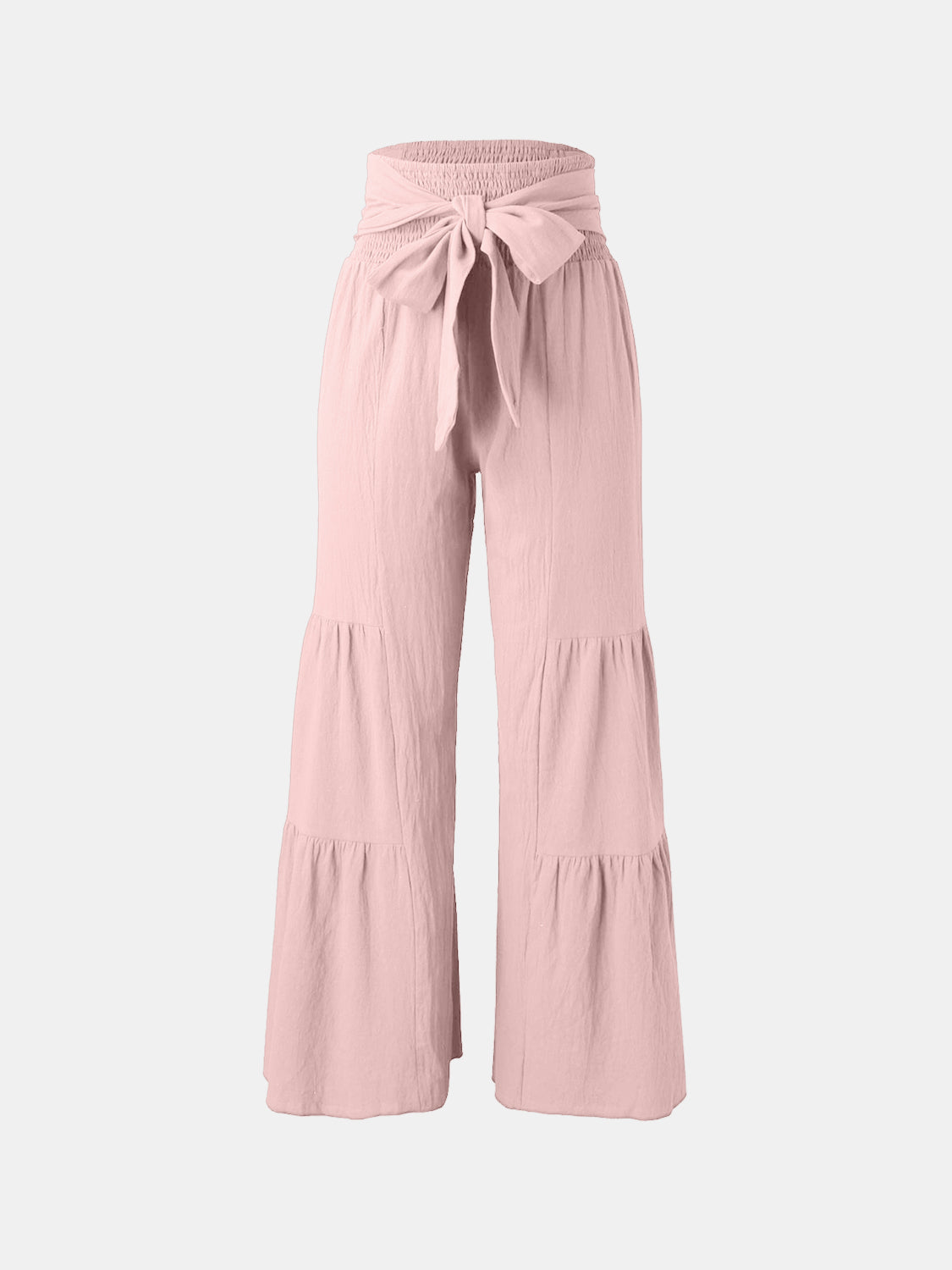 Tied Ruched Wide Leg Pants - The Goddess Galleries