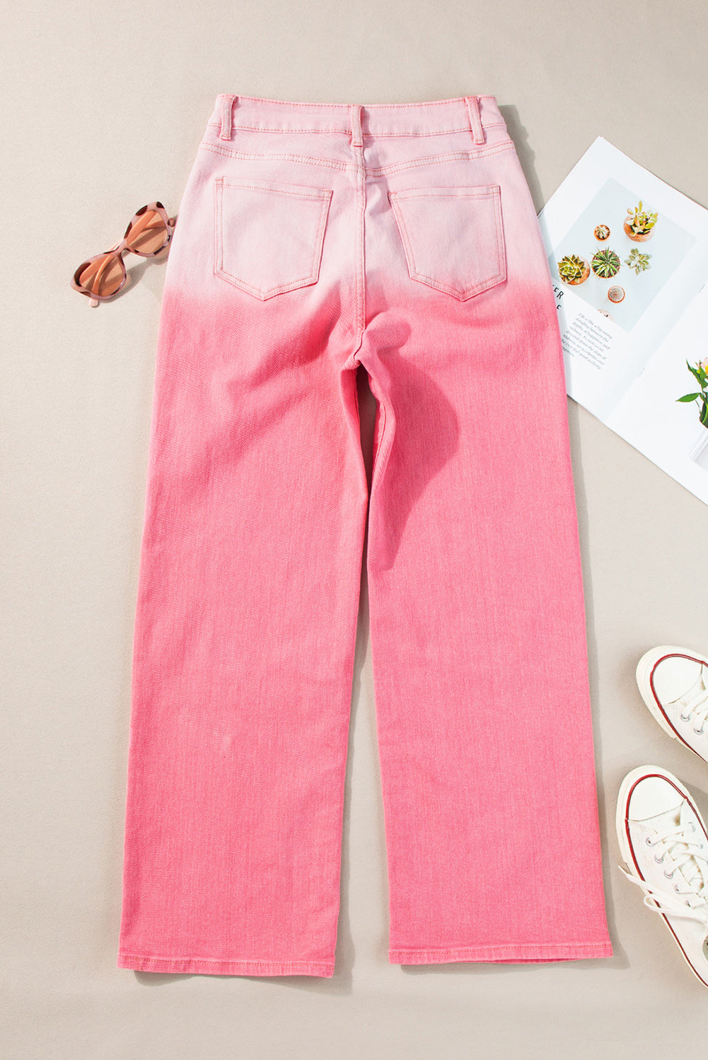 Rhinestone Gradient Straight Jeans - The Goddess Galleries