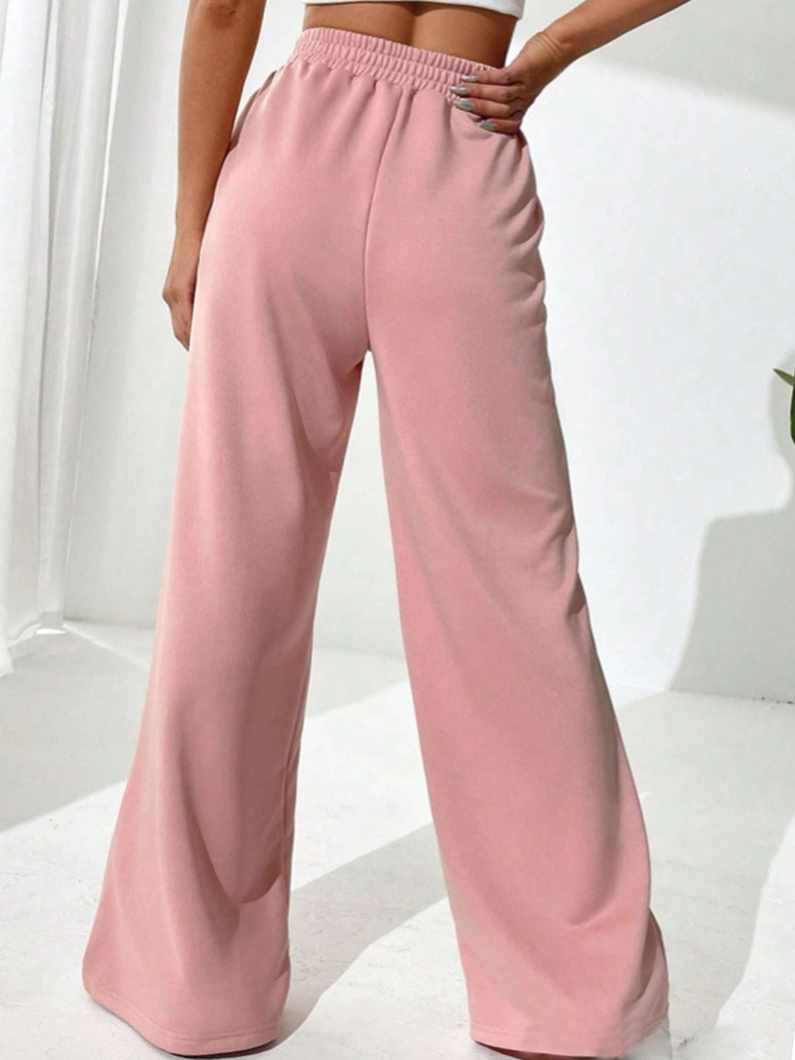 Elastic Waist Wide Leg Pants - The Goddess Galleries
