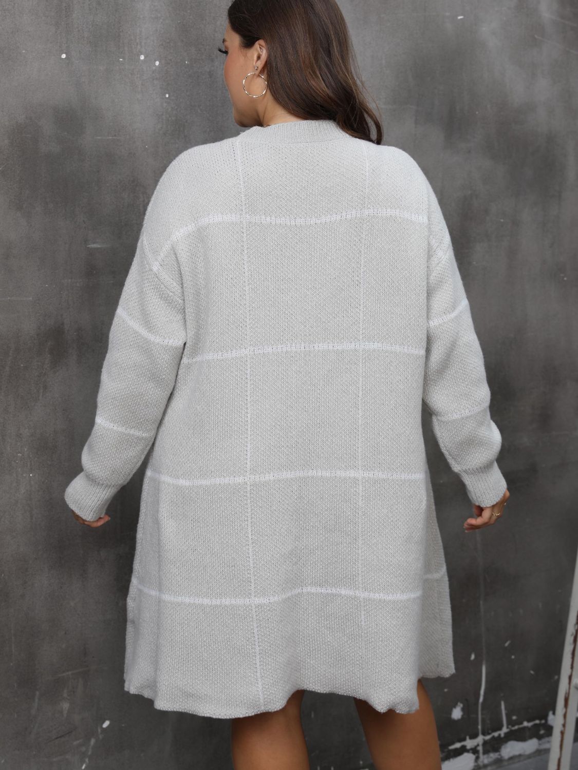 Plus Size Round Neck Long Sleeve Sweater Dress - The Goddess Galleries