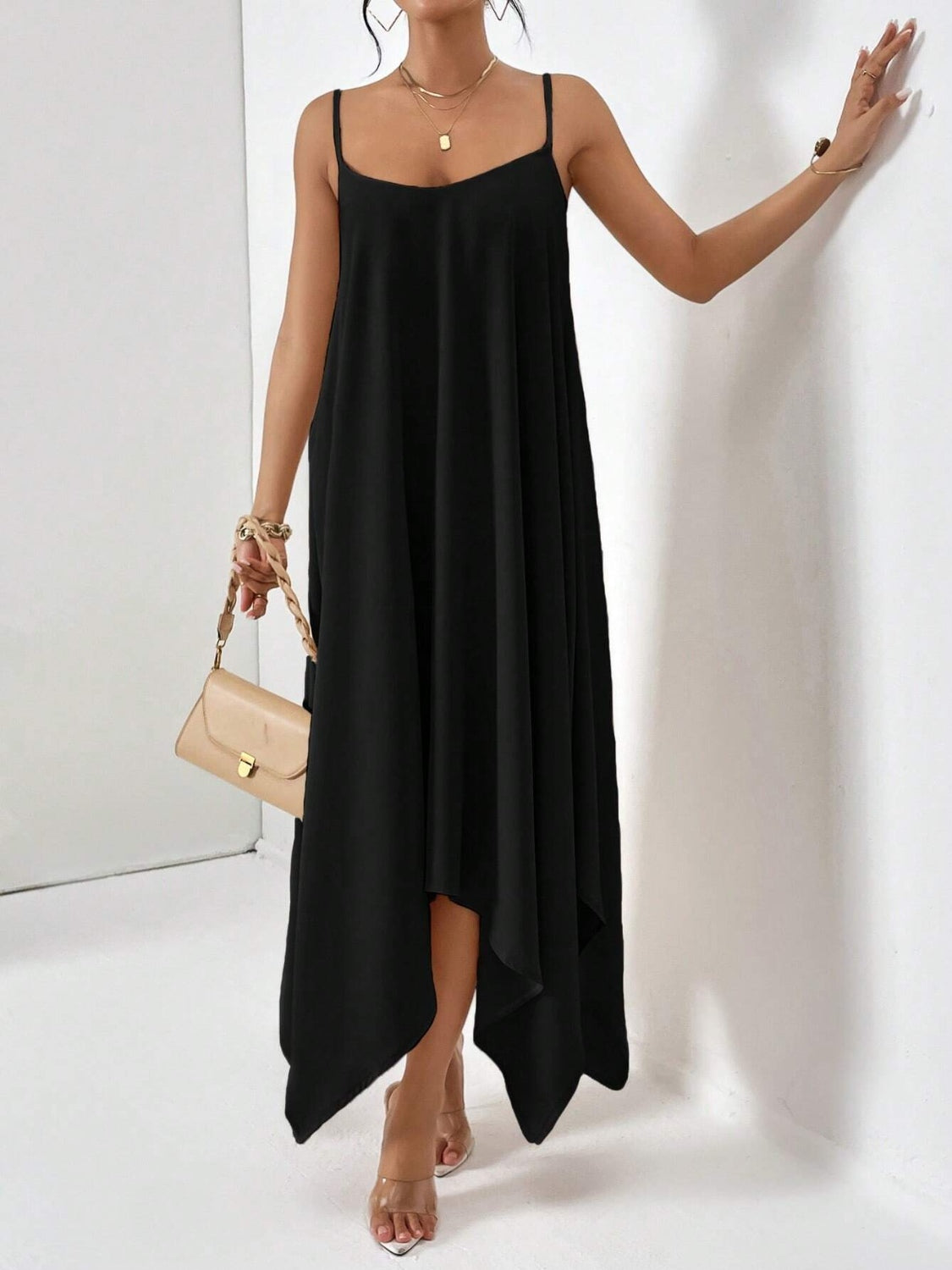 Scoop Neck Midi Cami Dress - The Goddess Galleries