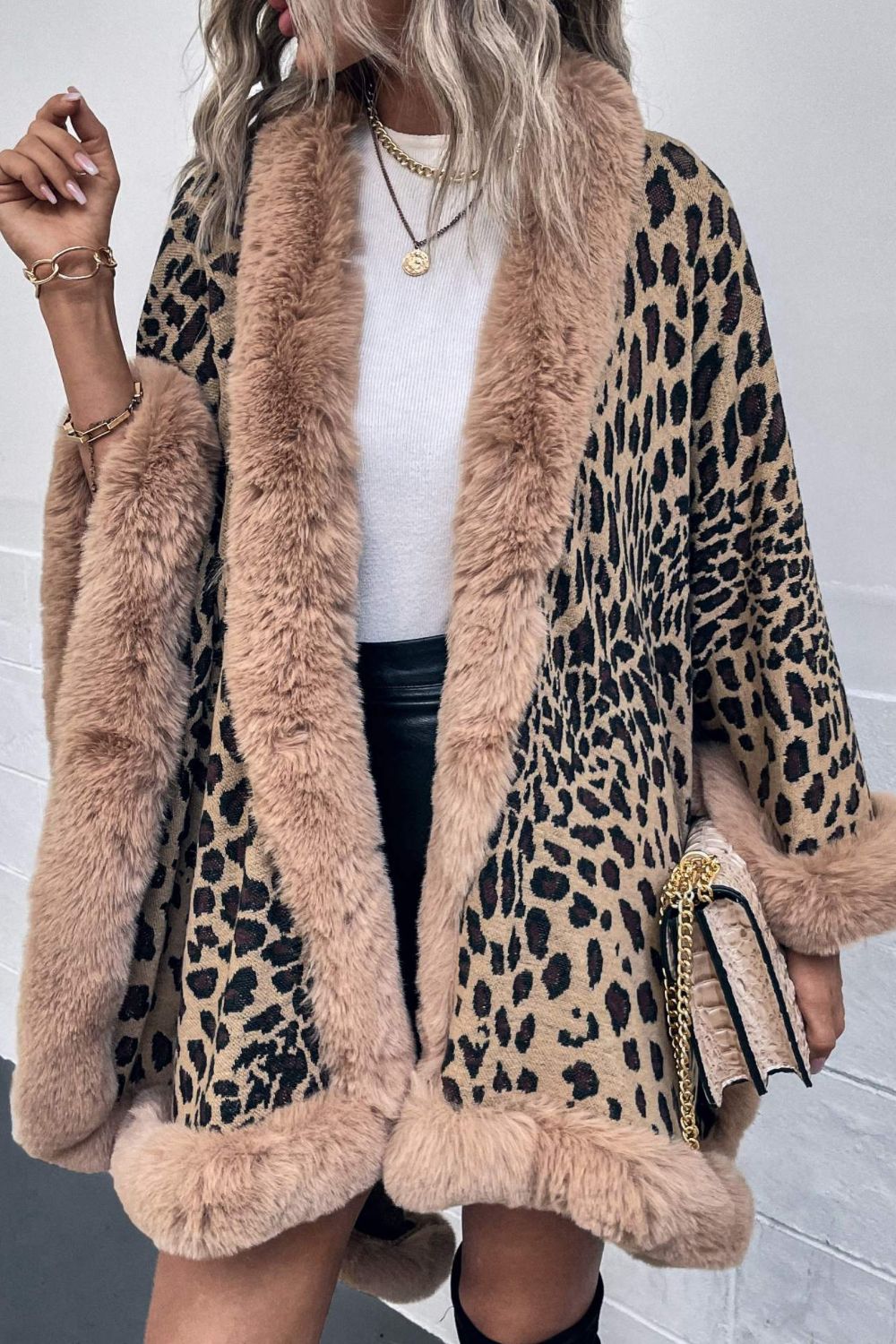 Leopard Open Front Poncho - The Goddess Galleries