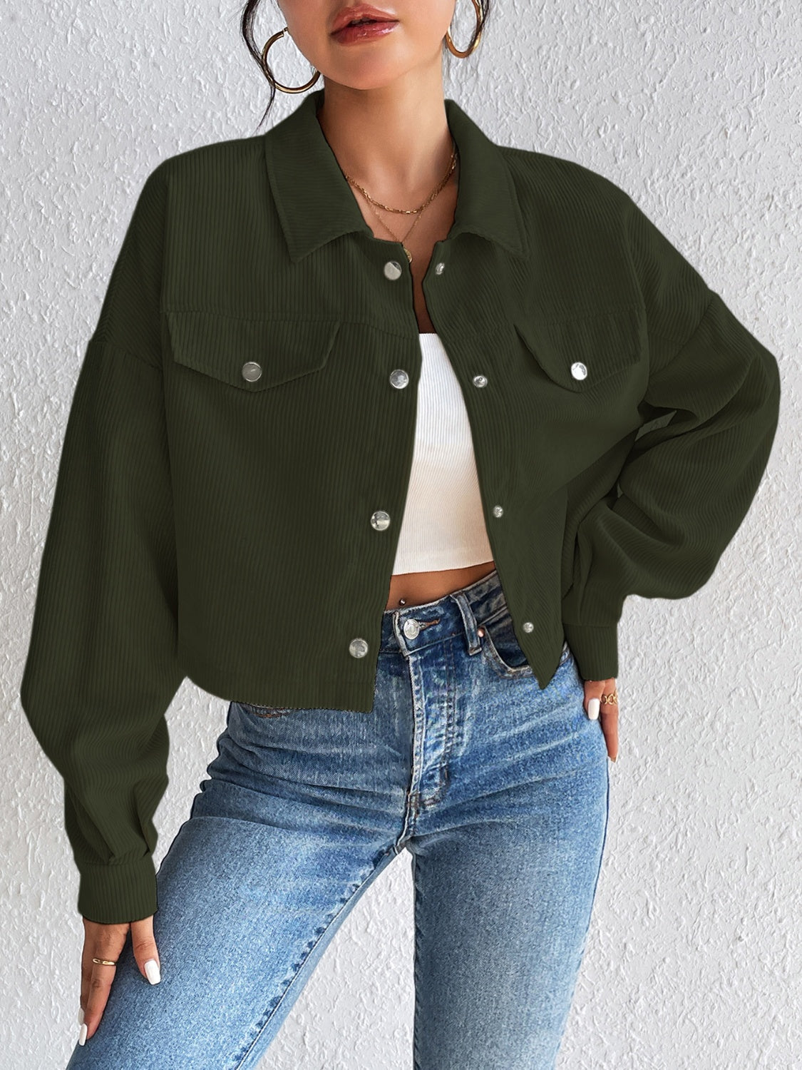 Honey Snap Down Long Sleeve Jacket - The Goddess Galleries
