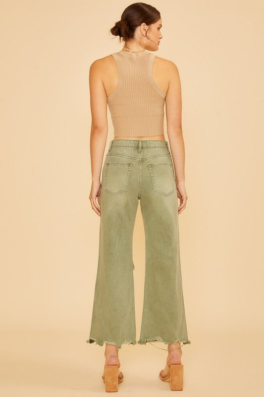 Annie Wear Distressed Raw Hem Jeans - The Goddess Galleries