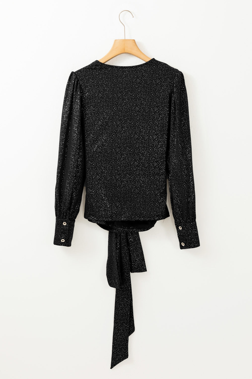 Glitter Surplice Long Sleeve Blouse - The Goddess Galleries