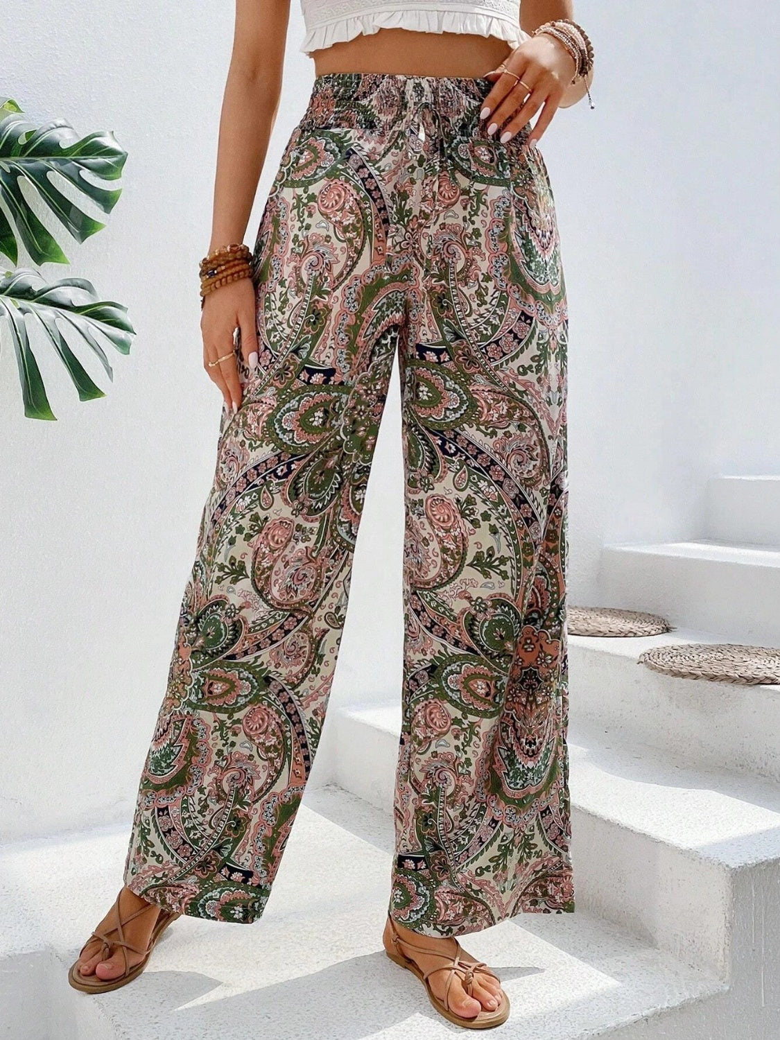 Printed Wide Leg Pants - The Goddess Galleries