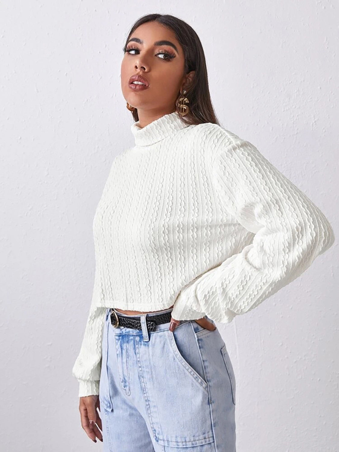 Turtleneck Long Sleeve Top - The Goddess Galleries