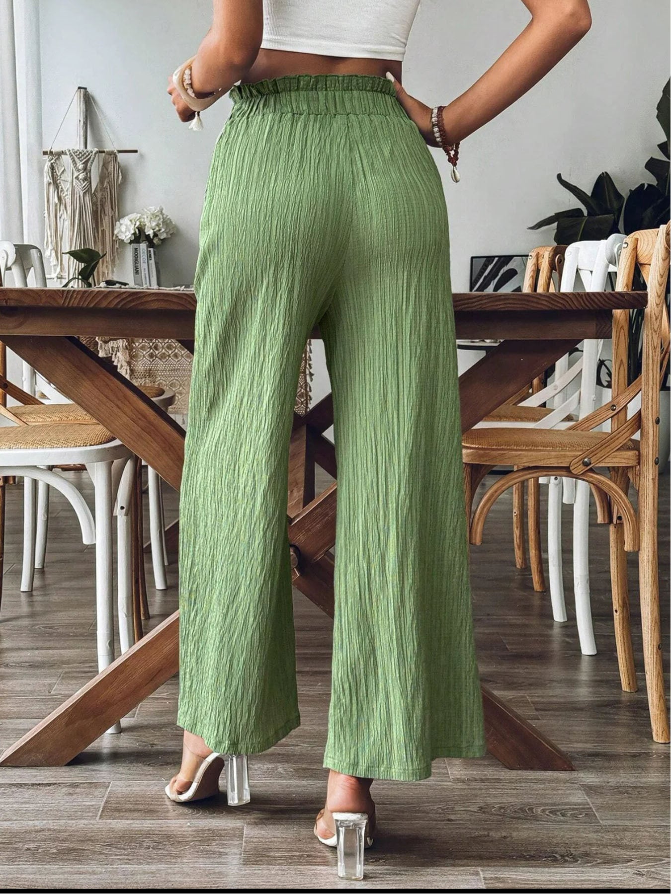 Pocketed Elastic Waist Wide Leg Pants - The Goddess Galleries