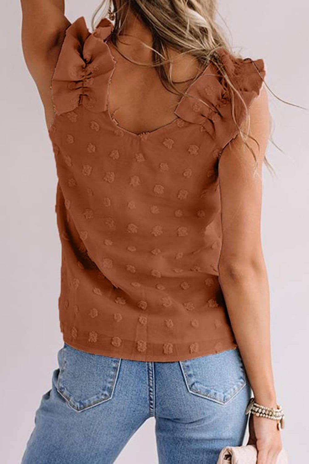 Full Size Swiss Dot V-Neck Tank - The Goddess Galleries