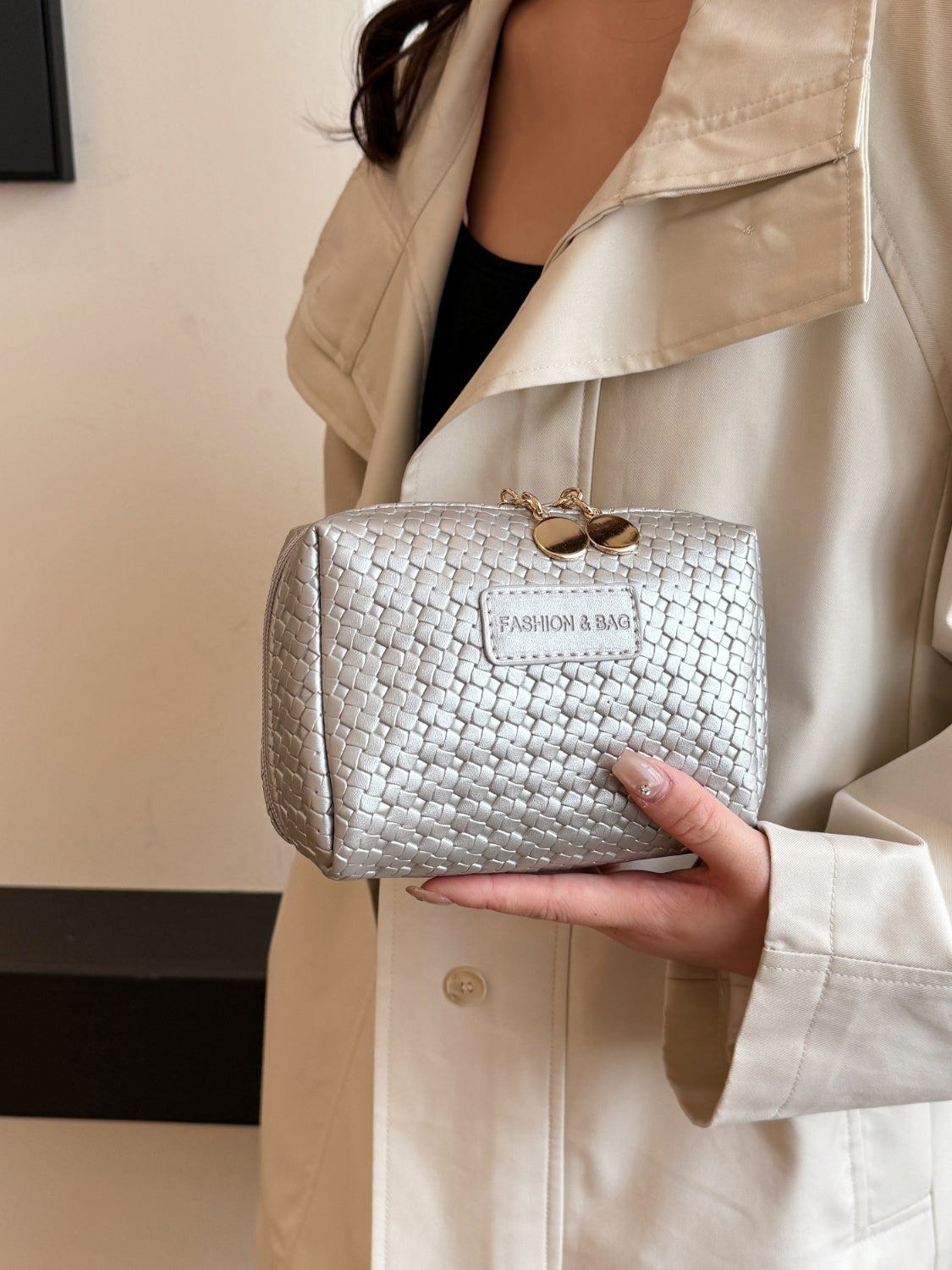 PU Leather Woven Clutch - The Goddess Galleries