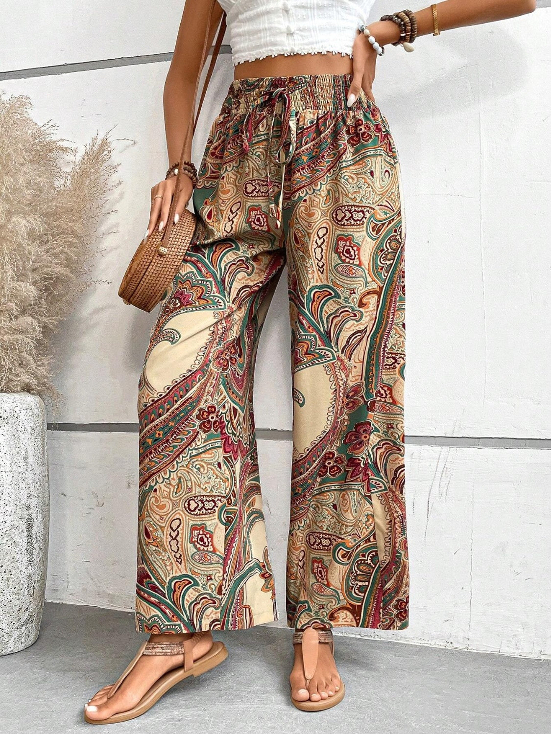 Printed Wide Leg Pants - The Goddess Galleries