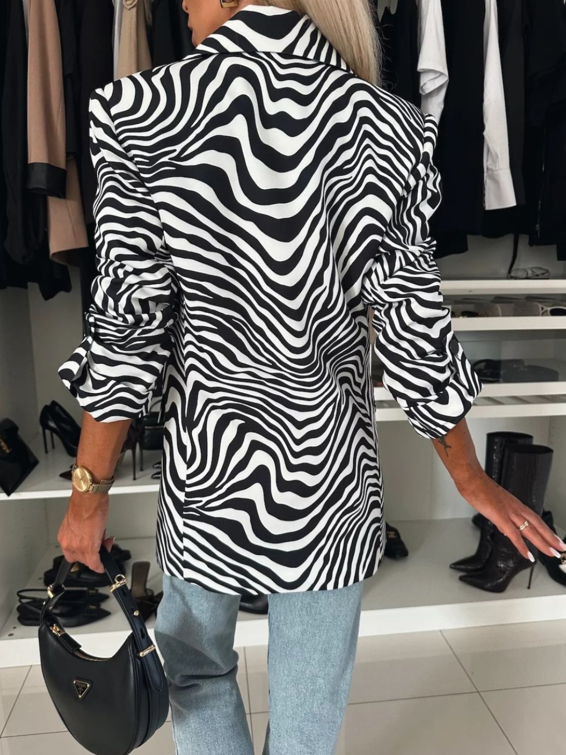 Animal Print Long Sleeve Blazer - The Goddess Galleries