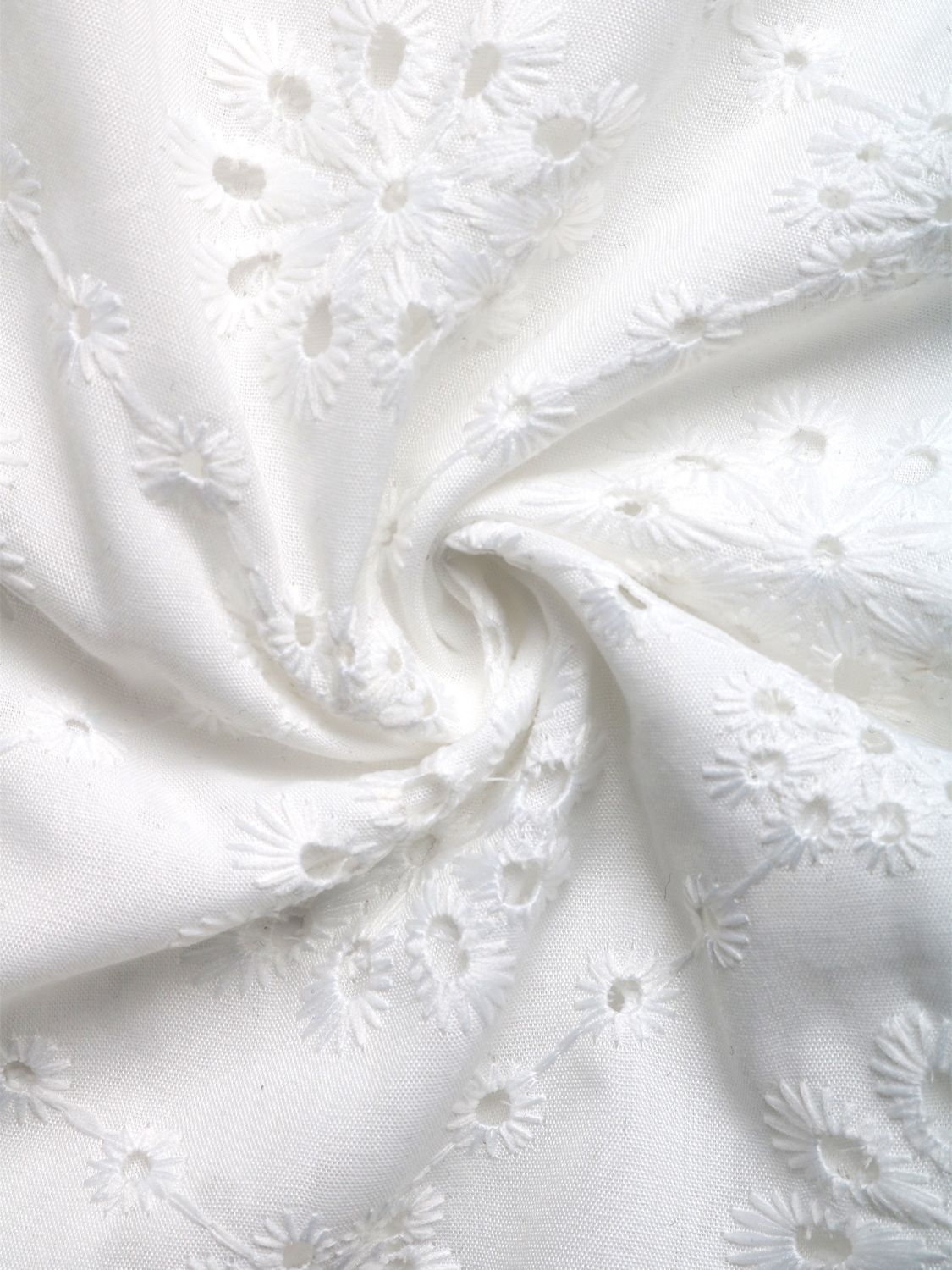 Perfee Eyelet Notched Ruffled Cap Sleeve Blouse - The Goddess Galleries