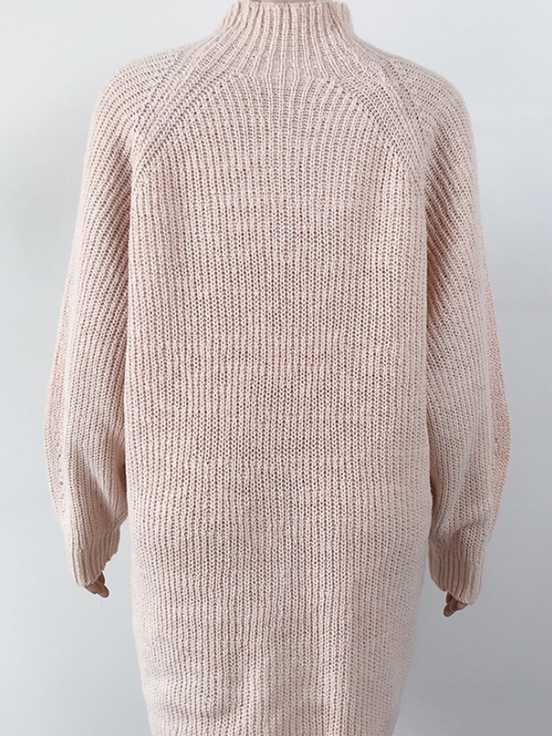 Mock Neck Dropped Shoulder Sweater Dress - The Goddess Galleries