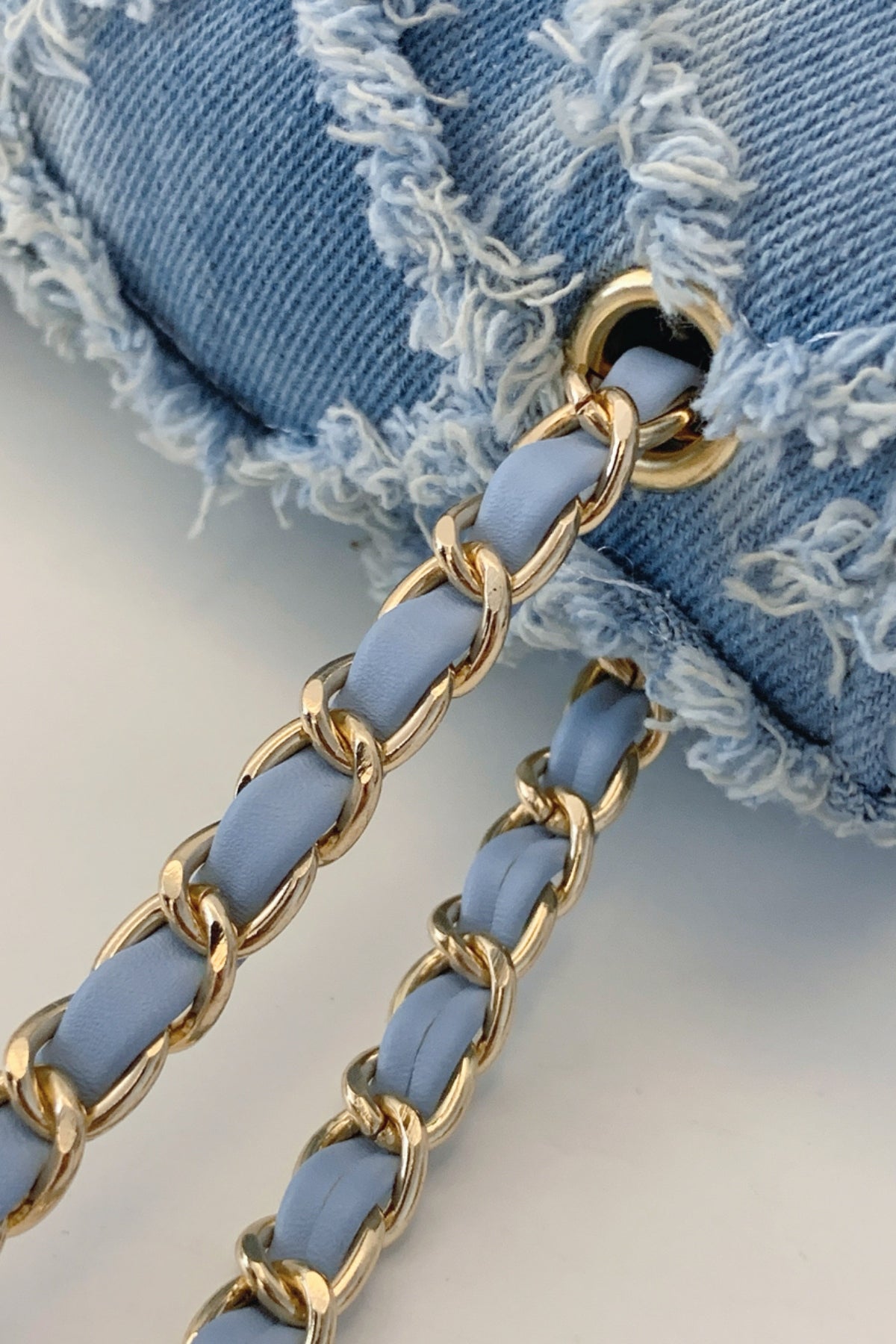 Raw Hem Denim Crossbody Bag - The Goddess Galleries