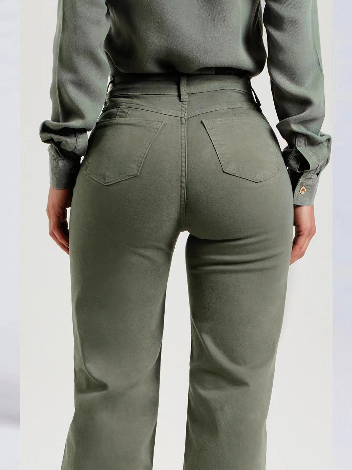Buttoned Raw Hem Jeans with Pockets - The Goddess Galleries