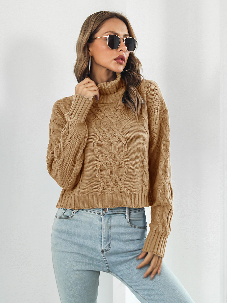 Turtleneck Dropped Shoulder Sweater - The Goddess Galleries