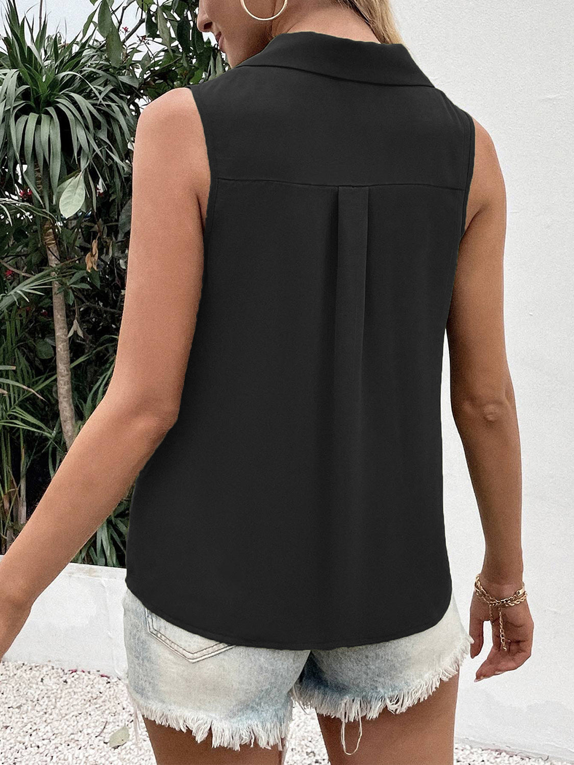Full Size Johnny Collar Button Up Tank - The Goddess Galleries