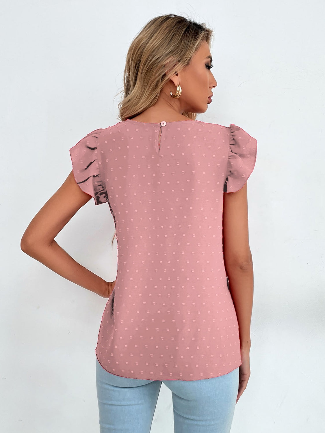 Swiss Dot Cap Sleeve Blouse - The Goddess Galleries