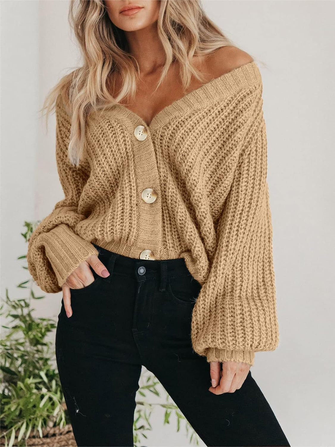 Button Up Long Sleeve Cardigan - The Goddess Galleries