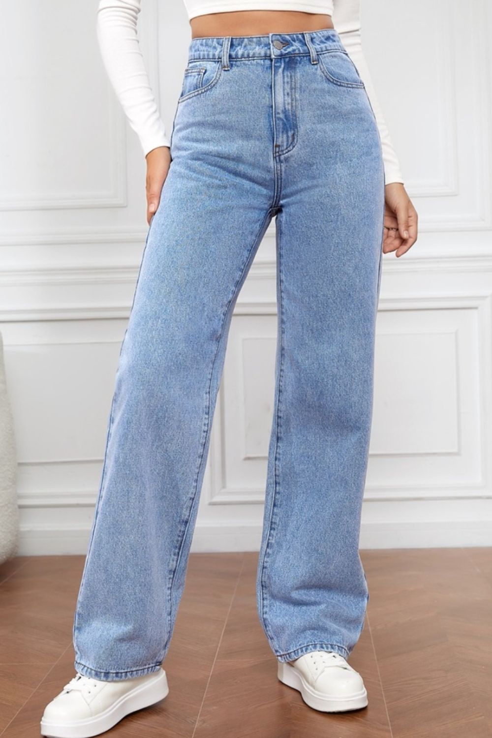 High Waist Straight Jeans - The Goddess Galleries