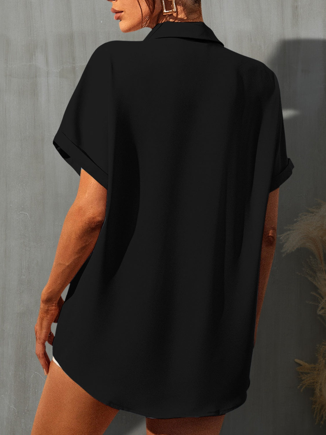 FAM-FAM Leopard Button Up Short Sleeve Shirt - The Goddess Galleries
