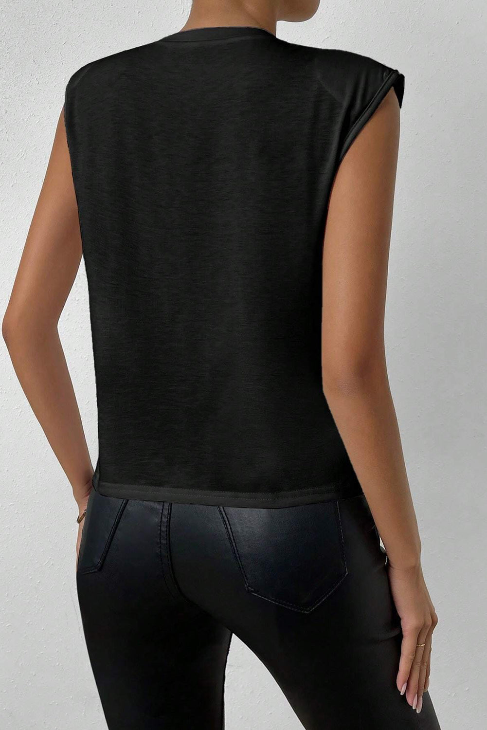 Pearl Detail Round Neck Tank - The Goddess Galleries