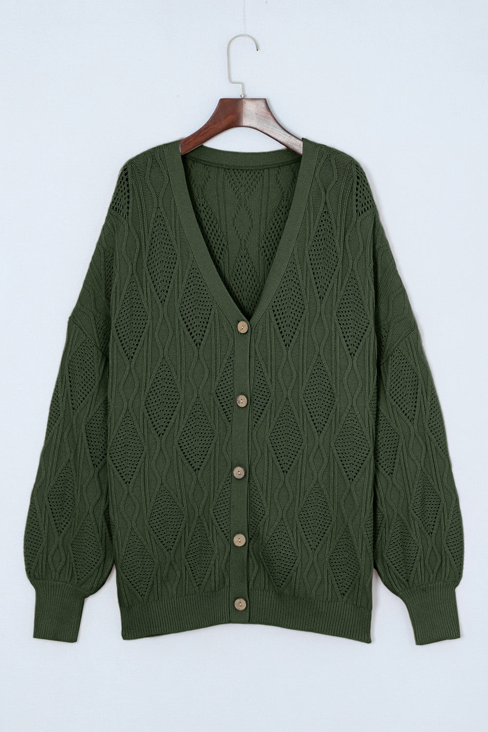 Plus Size Cable-Knit Button Up Sweater - The Goddess Galleries
