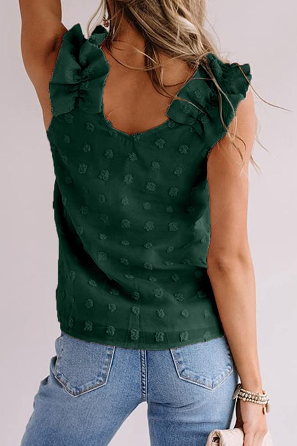 Full Size Swiss Dot V-Neck Tank - The Goddess Galleries