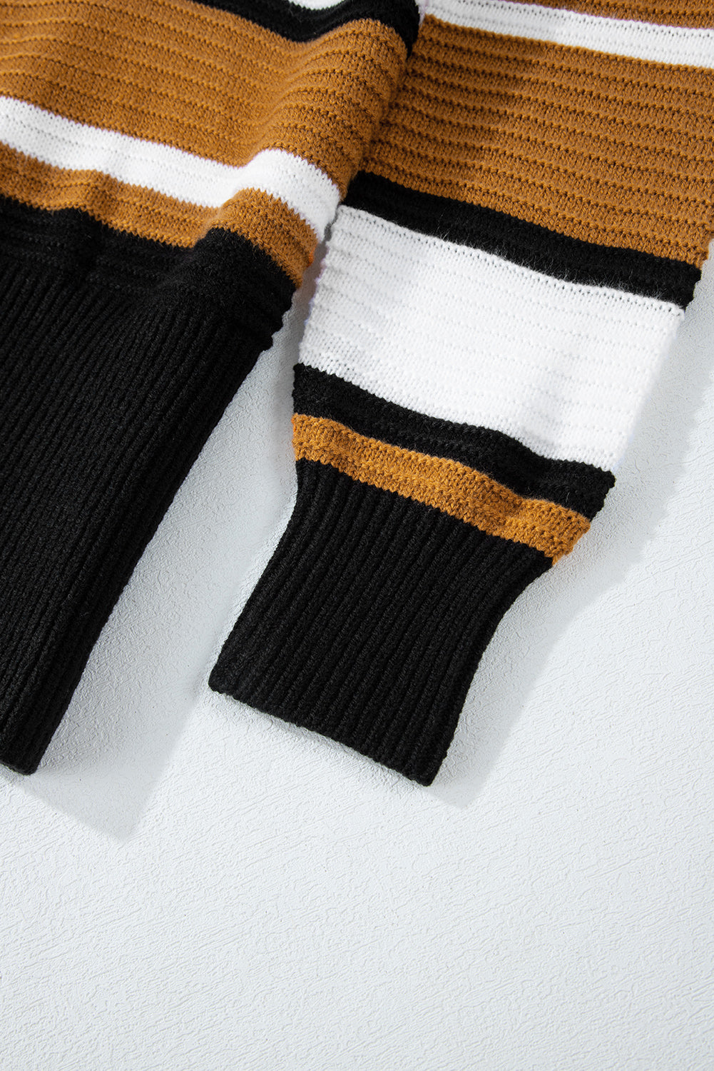 Contrast Stripes V Neck Long Sleeve Sweater - The Goddess Galleries
