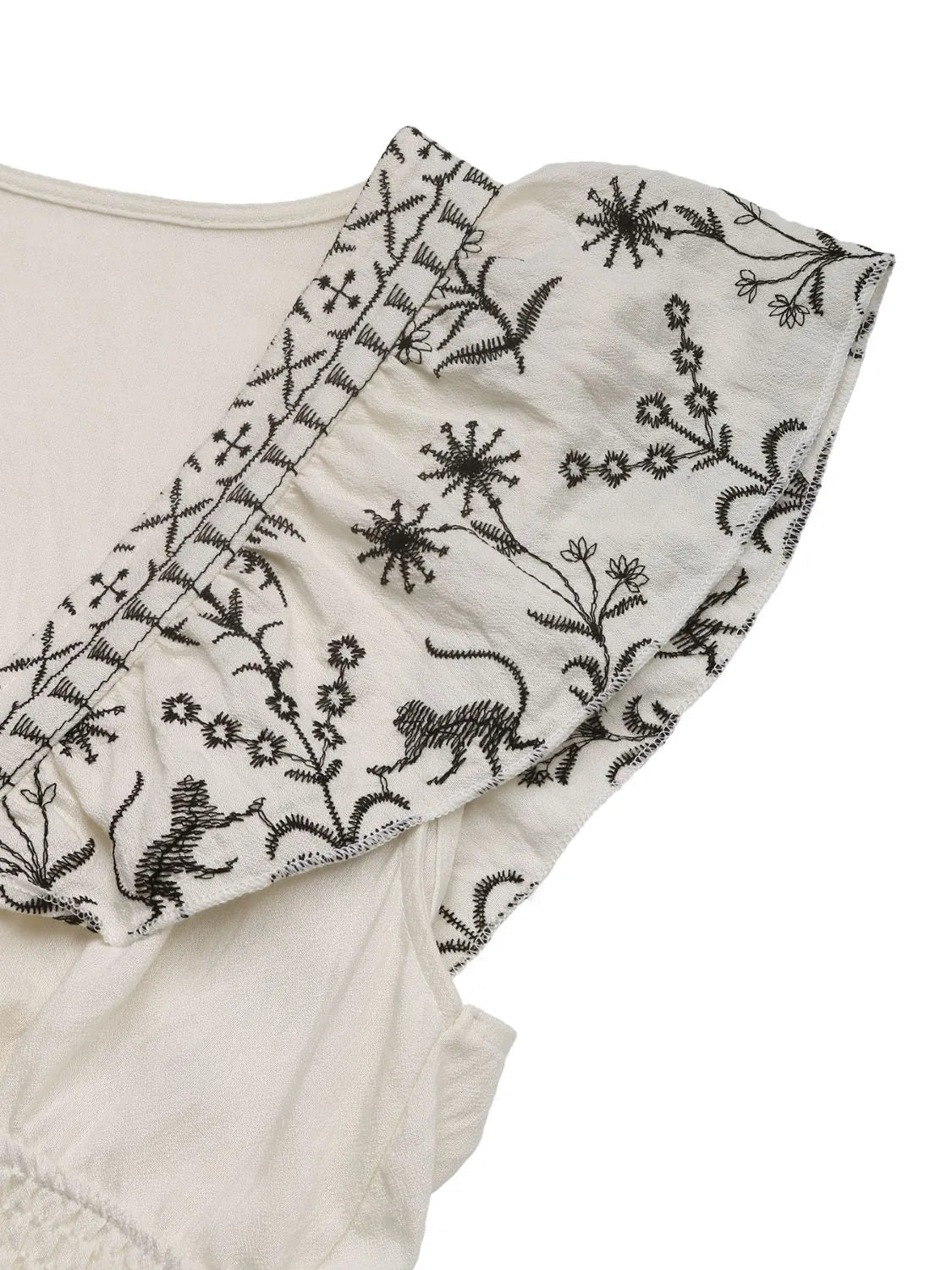 Smocked Ruffled Cap Sleeve Mini Dress - The Goddess Galleries