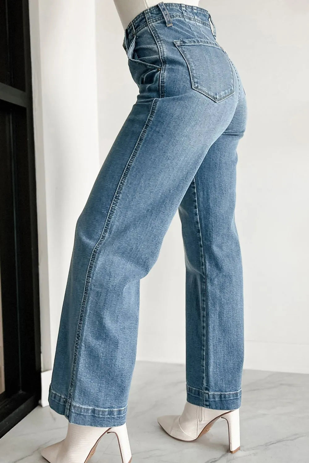 Button Fly High Waist Jeans - The Goddess Galleries