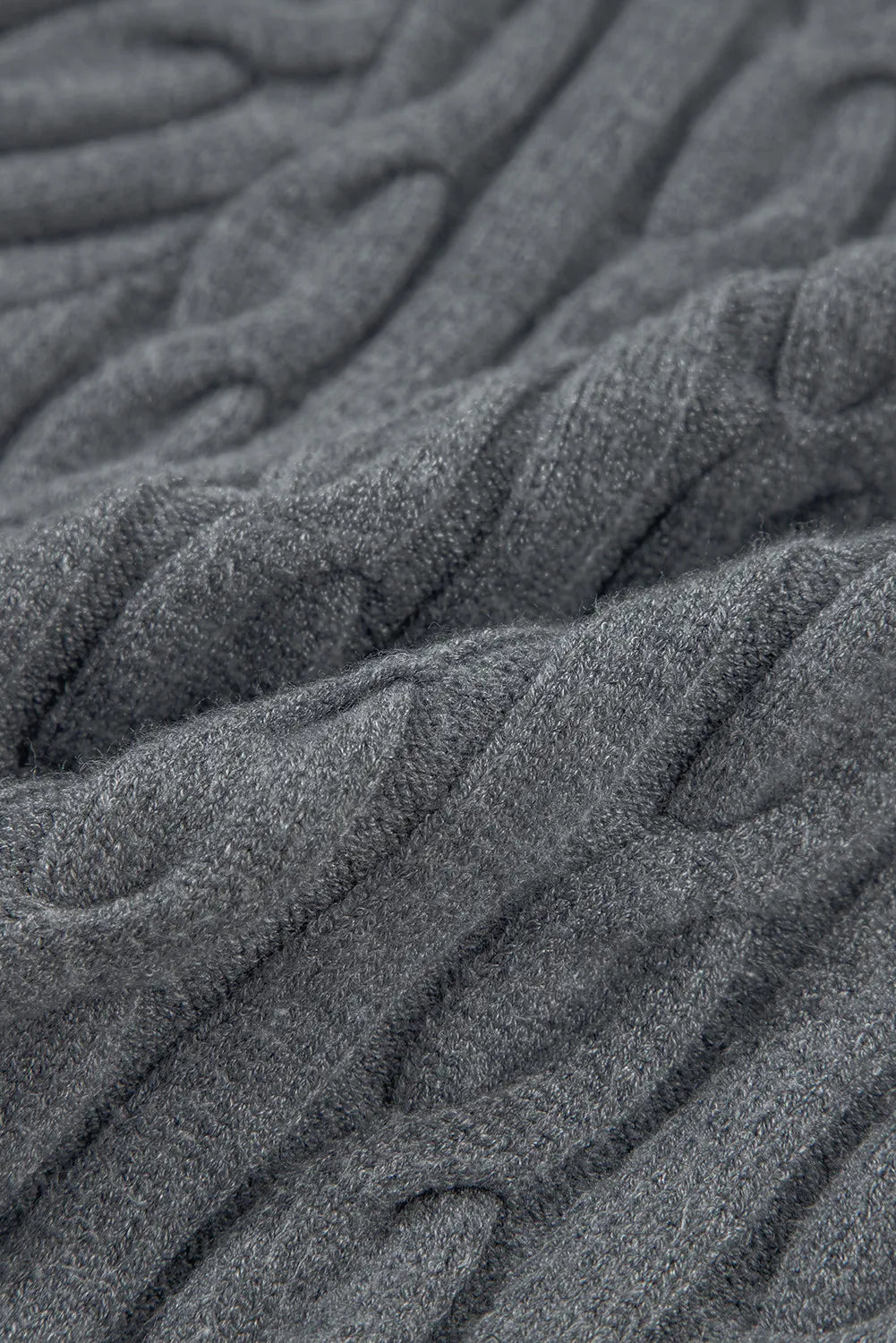 Cable-Knit V-Neck Long Sleeve Sweater - The Goddess Galleries