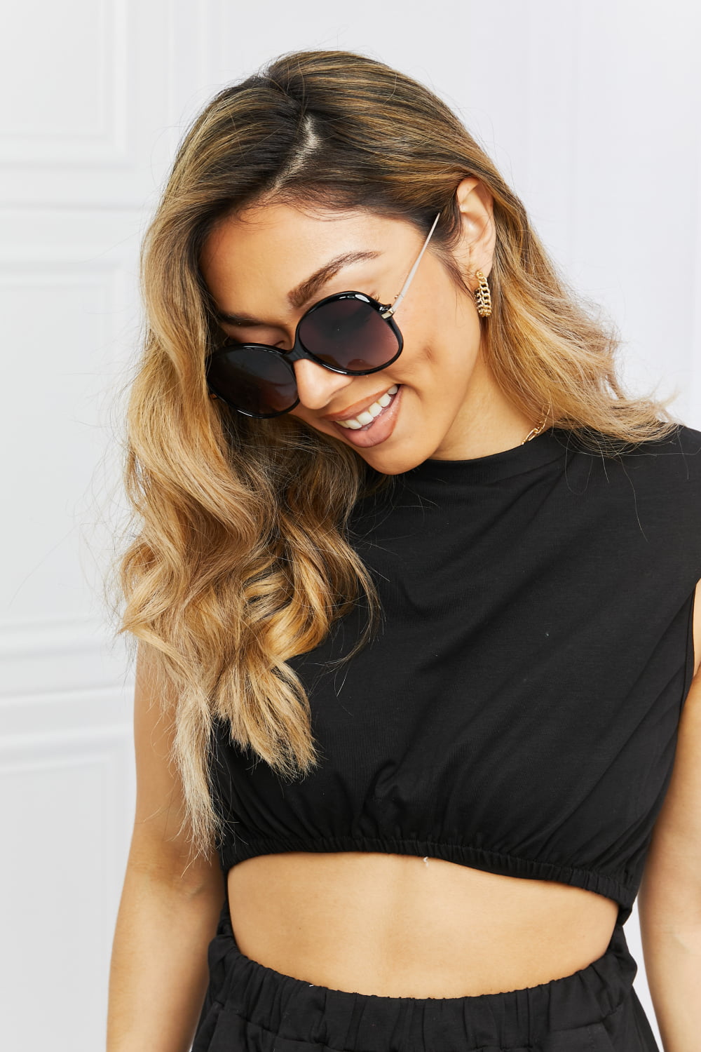 Metal-Plastic Hybrid Full Rim Sunglasses - The Goddess Galleries