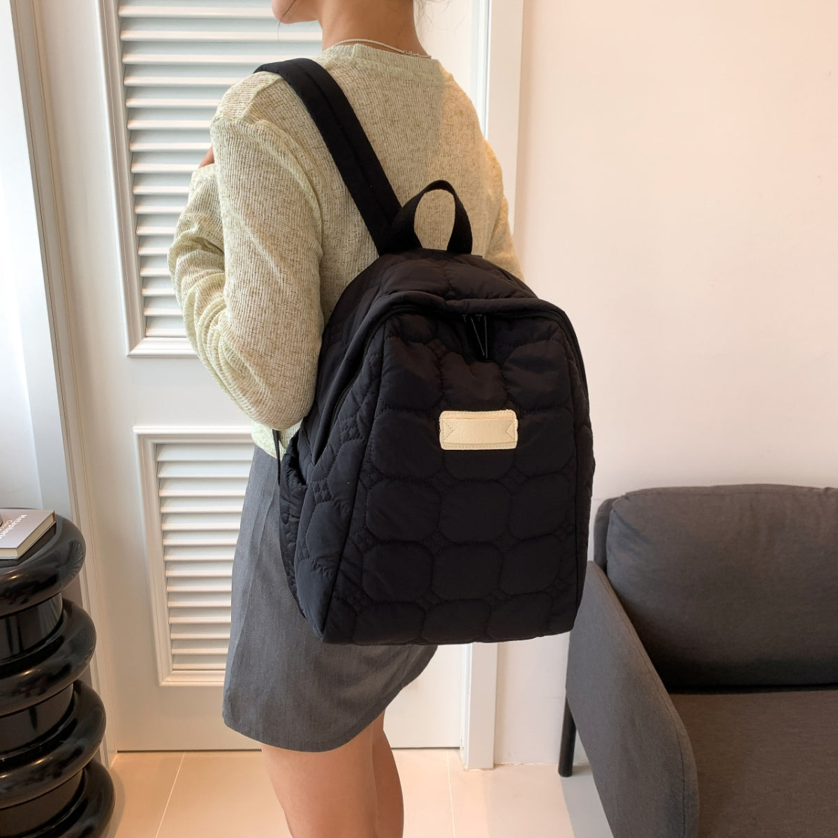 Quilted Polyester Backpack Bag - The Goddess Galleries