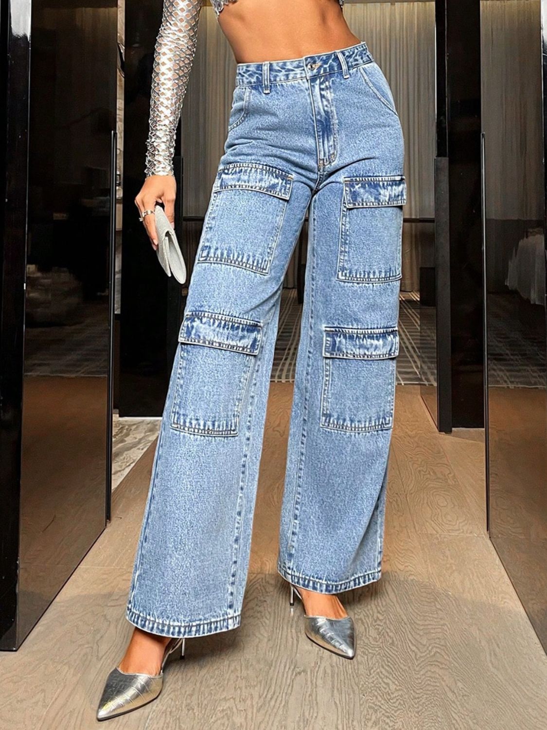 Wide Leg High Waist Jeans with Pockets - The Goddess Galleries
