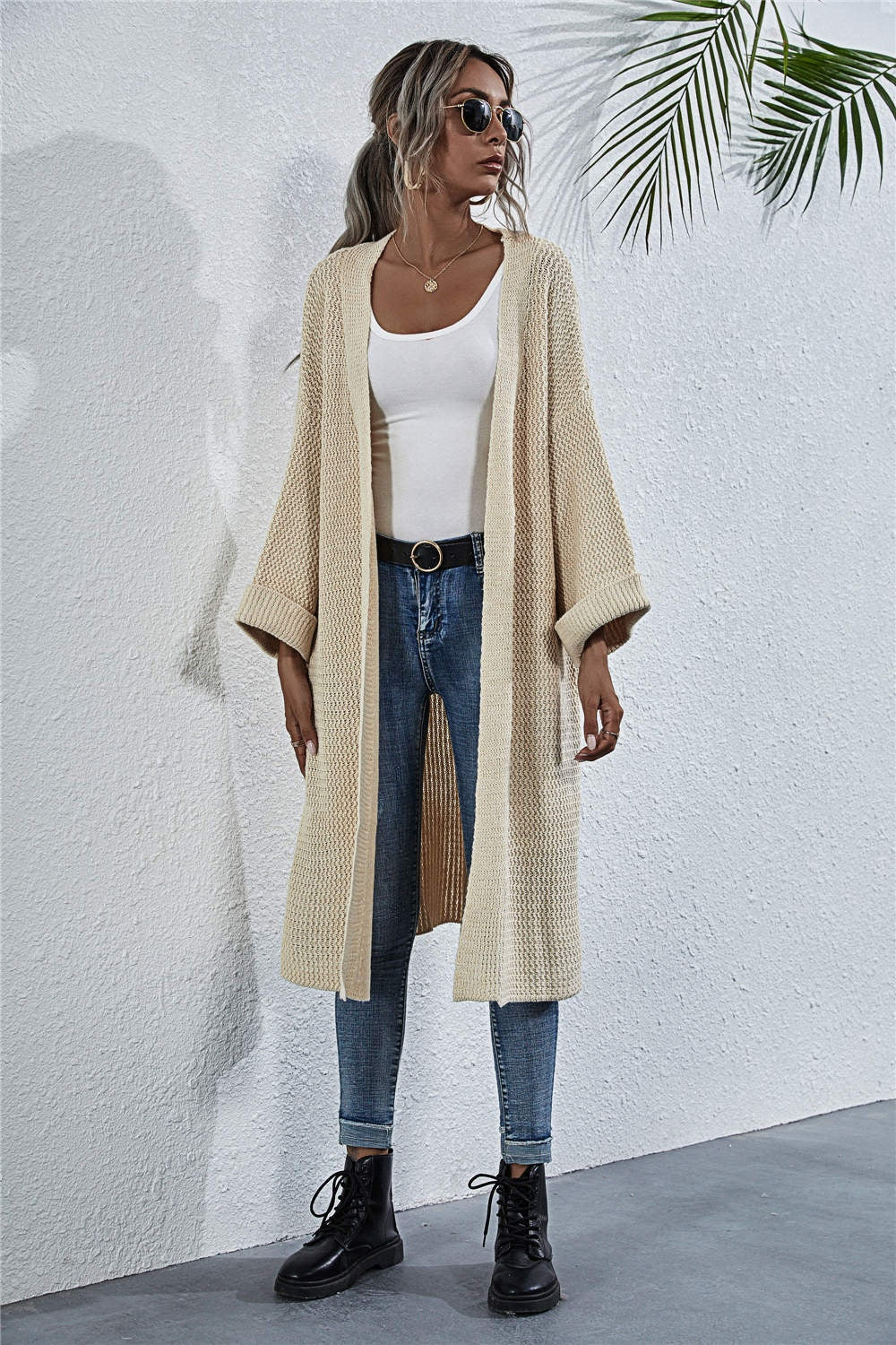 Open Front Long Sleeve Cardigan - The Goddess Galleries