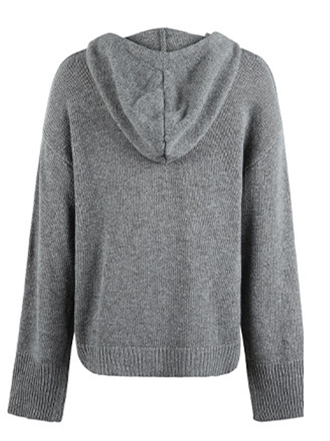 Drawstring Button Up Hooded Cardigan - The Goddess Galleries
