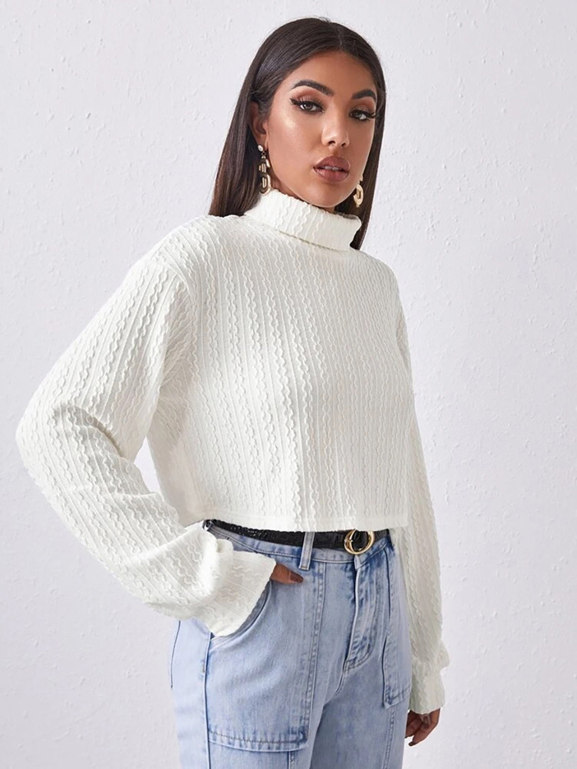 Turtleneck Long Sleeve Top - The Goddess Galleries