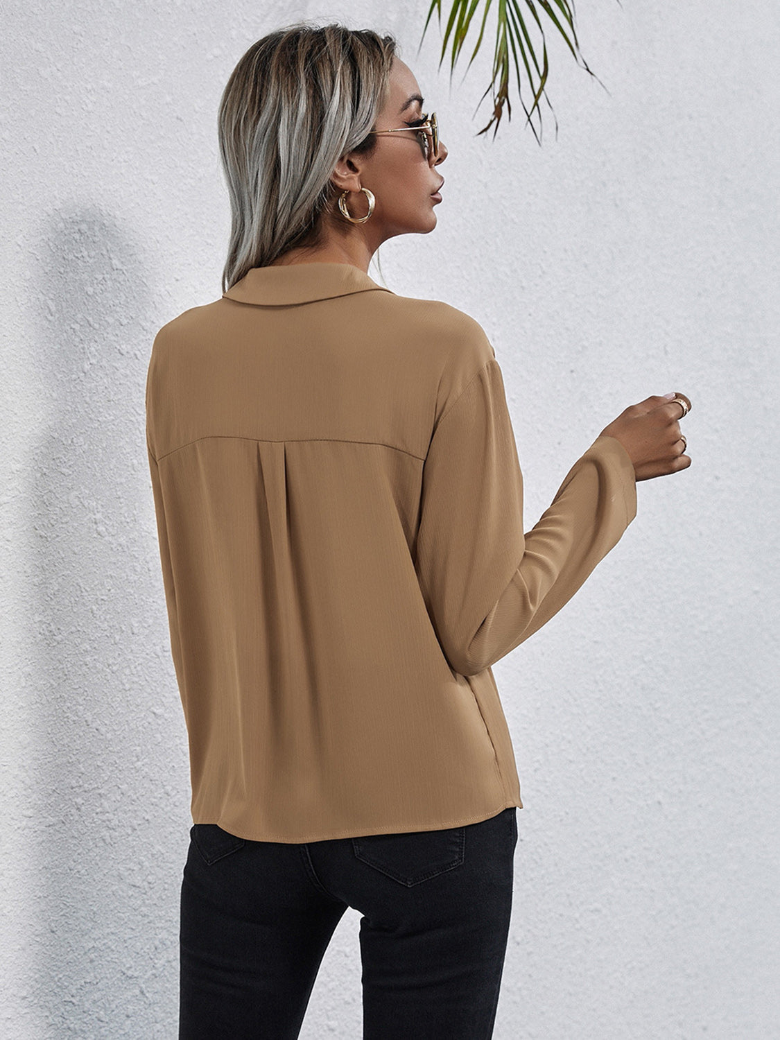 Collared Neck Button Down Shirt - The Goddess Galleries