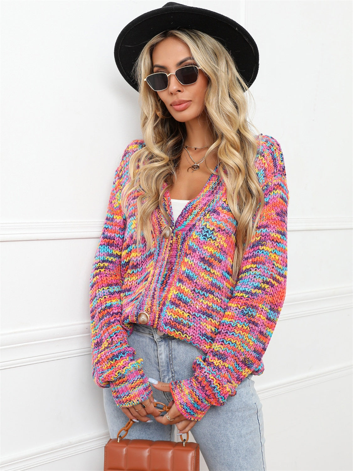 Angel Wings Button Up Dropped Shoulder Cardigan - The Goddess Galleries